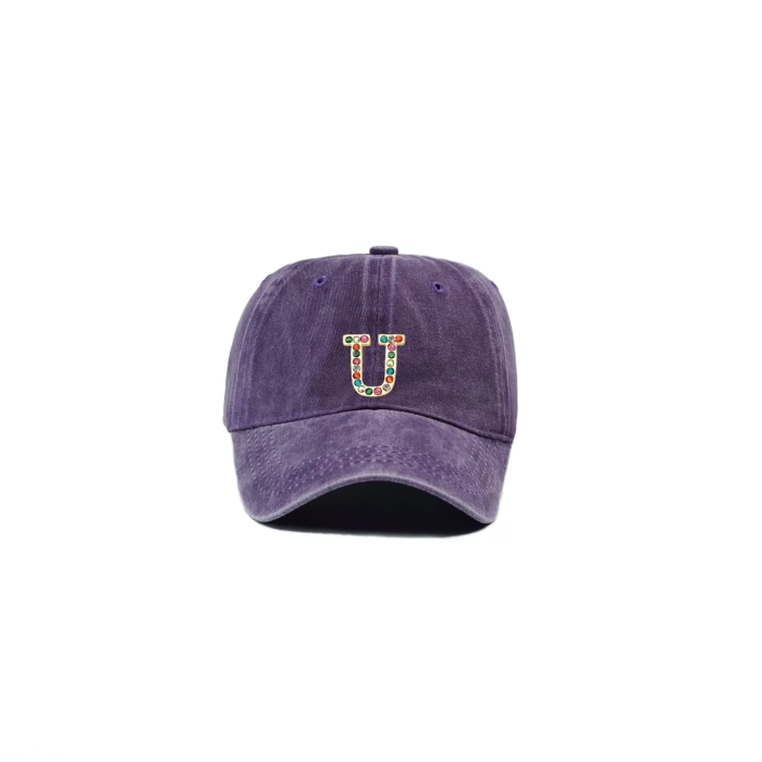 İsme Özel Yıkamalı Kep Şapka - AB01010 - Mor