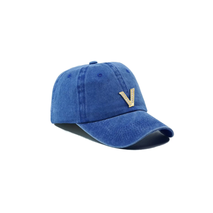 İsme Özel Yıkamalı Kep Şapka - AB01010 - Saks Mavisi