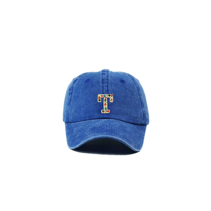 İsme Özel Yıkamalı Kep Şapka - AB01010 - Saks Mavisi