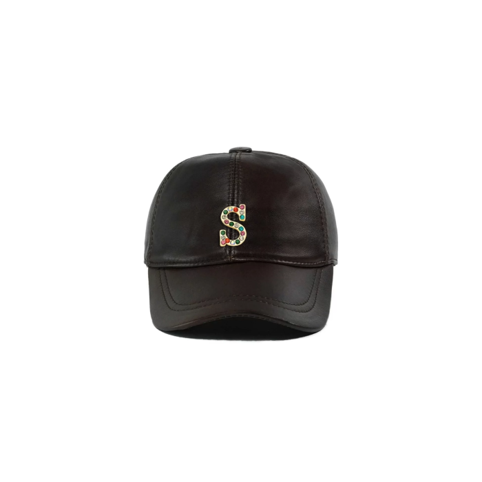 İsme Özel Kep Şapka - %100 Deri - AB01012 - Kahverengi