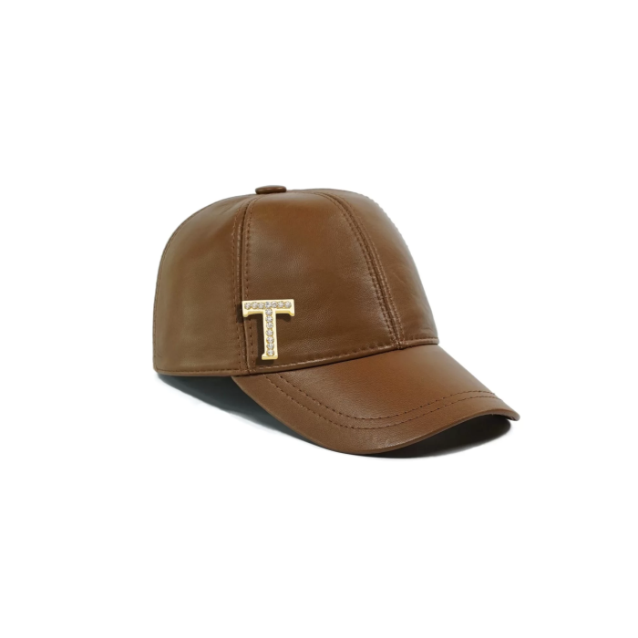 İsme Özel Kep Şapka - %100 Deri - AB01012 - Camel