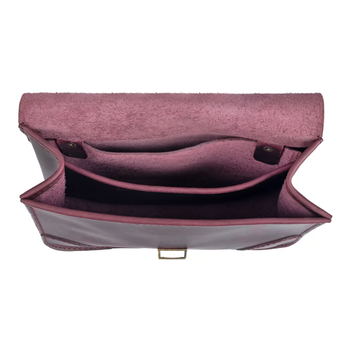 İsme Özel Günlük Orta Boy Omuz Çantası - %100 Crazy Deri - AC03002 - Bordo