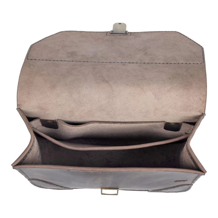 İsme Özel Günlük Orta Boy Omuz Çantası - %100 Crazy Deri - AC03002 - Antrasit