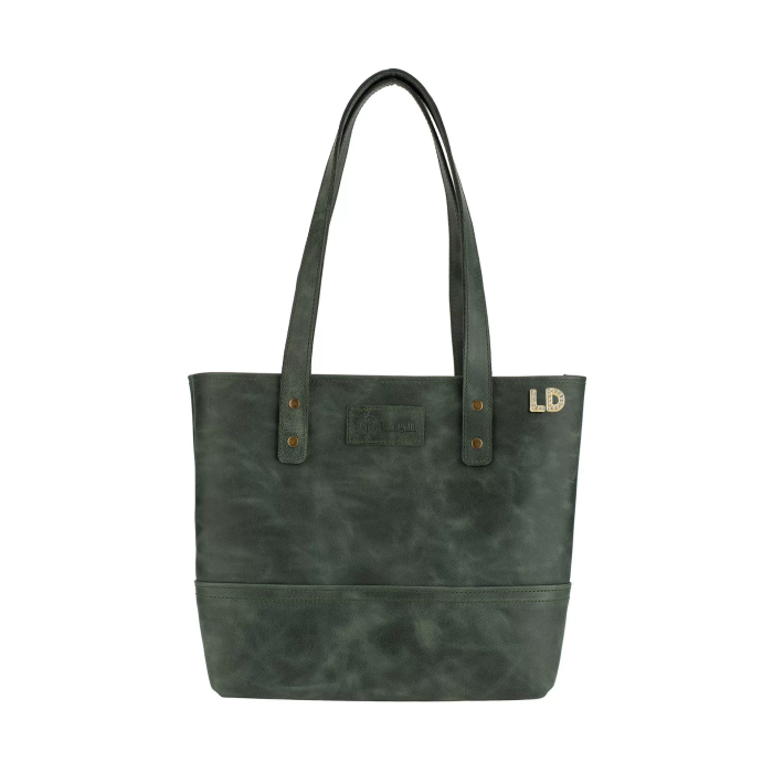 İsme Özel Tote Bag El Omuz Çantası - %100 Rainbow Deri - AC03003 - Haki