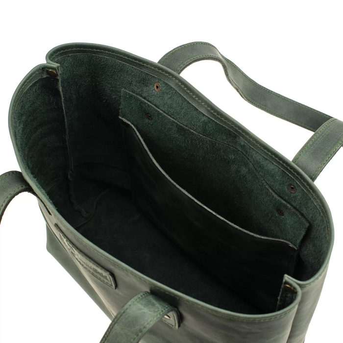 İsme Özel Tote Bag El Omuz Çantası - %100 Rainbow Deri - AC03003 - Haki