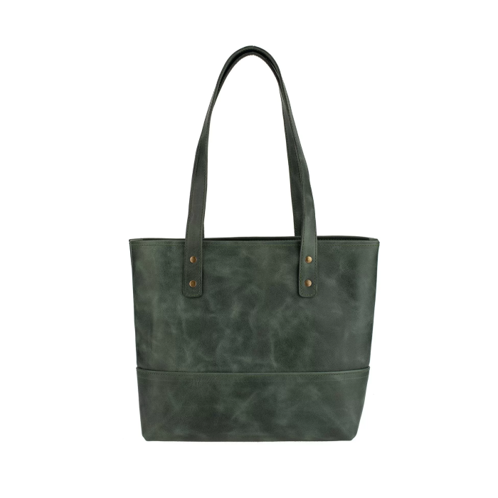 İsme Özel Tote Bag El Omuz Çantası - %100 Rainbow Deri - AC03003 - Haki