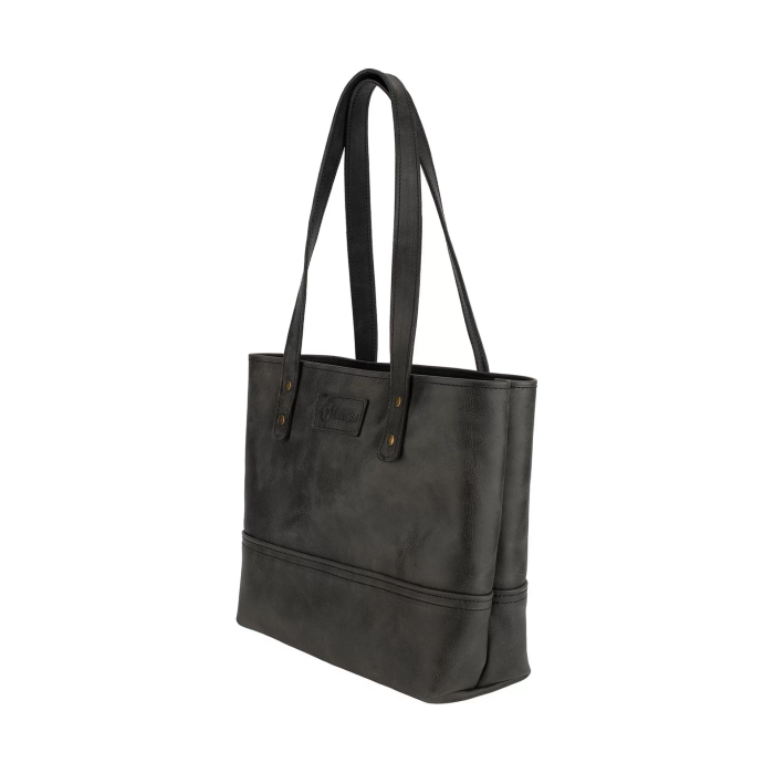 İsme Özel Tote Bag El Omuz Çantası - %100 Rainbow Deri - AC03003 - Antrasit