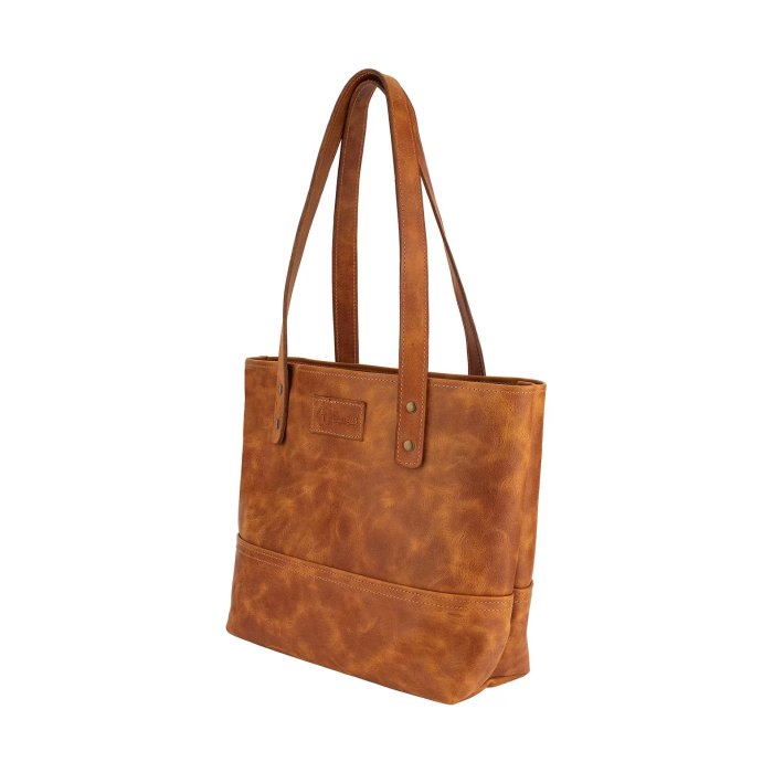 İsme Özel Tote Bag El Omuz Çantası - %100 Rainbow Deri - AC03003 - Camel