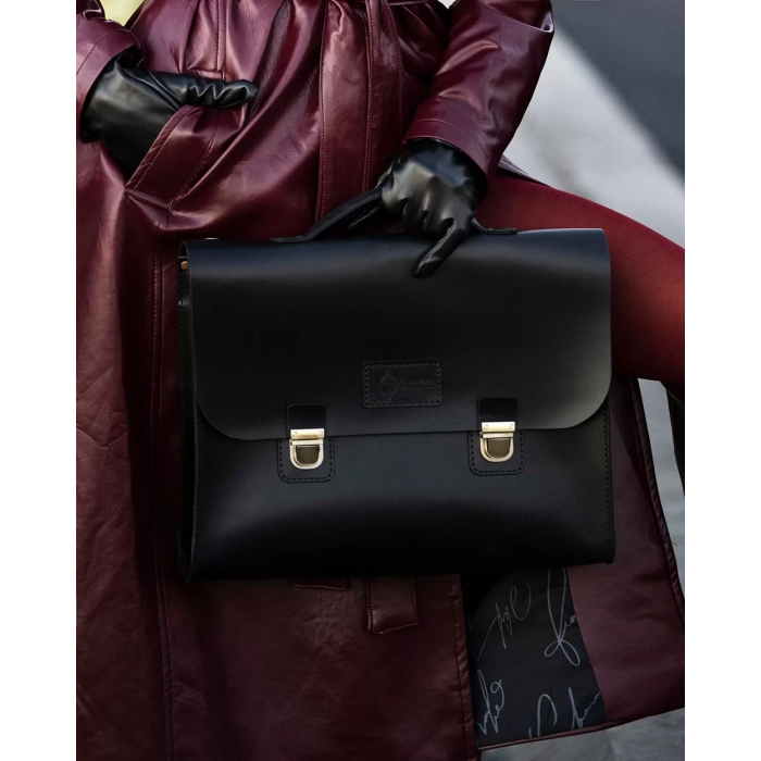 İsme Özel Evrak Çantası - Messenger Bag - %100 Deri - AC09001 - Siyah