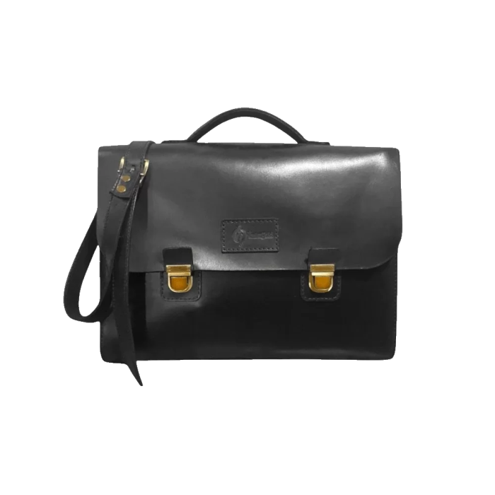 İsme Özel Evrak Çantası - Messenger Bag - %100 Deri - AC09001 - Siyah