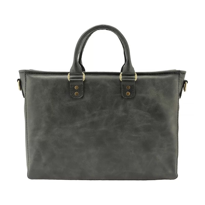 İsme Özel Askılı Cepli Evrak - Laptop Çantası - %100 Rainbow Deri - AC09002 - Antrasit