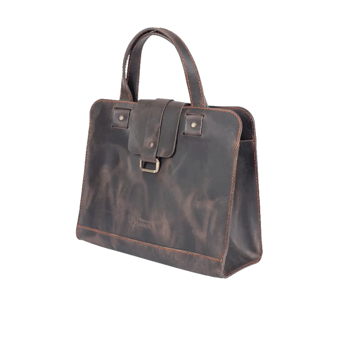 İsme Özel Crazy Büyük Boy Çanta - %100 Crazy Deri - AC09005 - Kahverengi