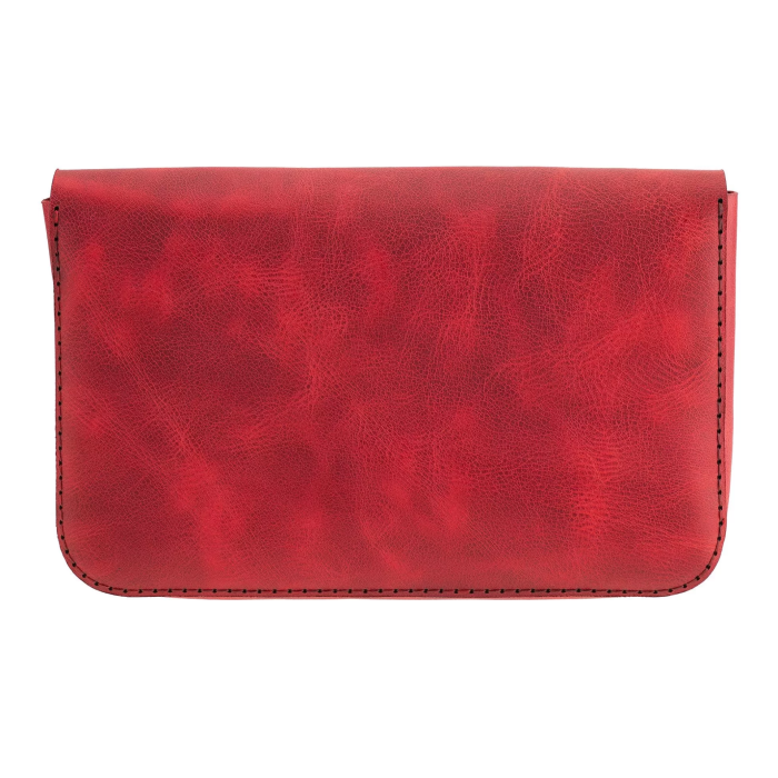 İsme Özel Çıtçıtlı Küçük El Çantası - %100 Rainbow Deri - AC14001 - Kırmızı