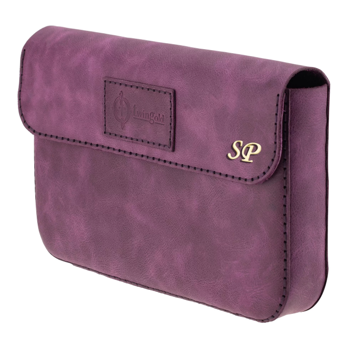 İsme Özel Çıtçıtlı Küçük El Çantası - %100 Rainbow Deri - AC14001 - Mor