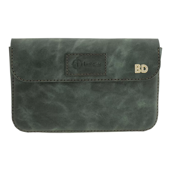 İsme Özel Çıtçıtlı Küçük El Çantası - %100 Rainbow Deri - AC14001 - Haki