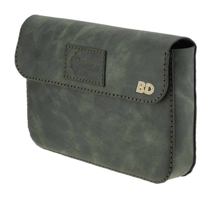 İsme Özel Çıtçıtlı Küçük El Çantası - %100 Rainbow Deri - AC14001 - Haki