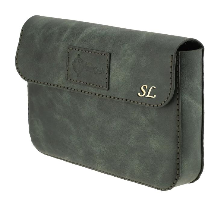 İsme Özel Çıtçıtlı Küçük El Çantası - %100 Rainbow Deri - AC14001 - Haki