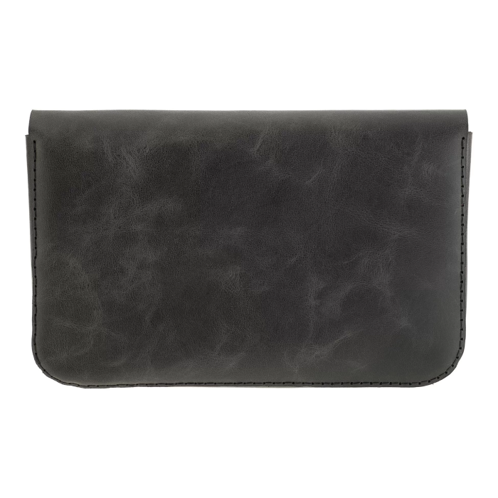 İsme Özel Çıtçıtlı Küçük El Çantası - %100 Rainbow Deri - AC14001 - Antrasit