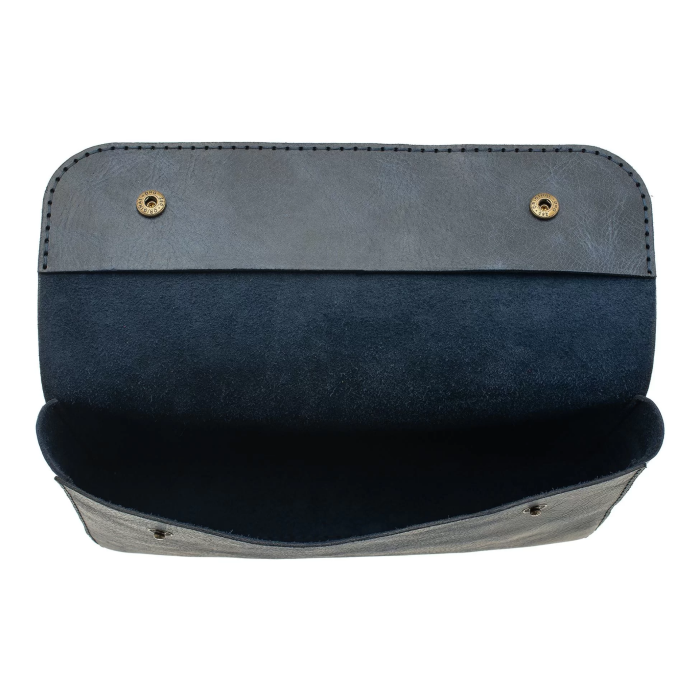 İsme Özel Çıtçıtlı Küçük El Çantası - %100 Rainbow Deri - AC14001 - Lacivert