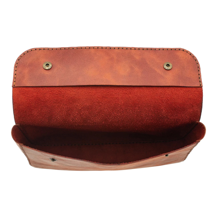 İsme Özel Çıtçıtlı Küçük El Çantası - %100 Rainbow Deri - AC14001 - Tobacco