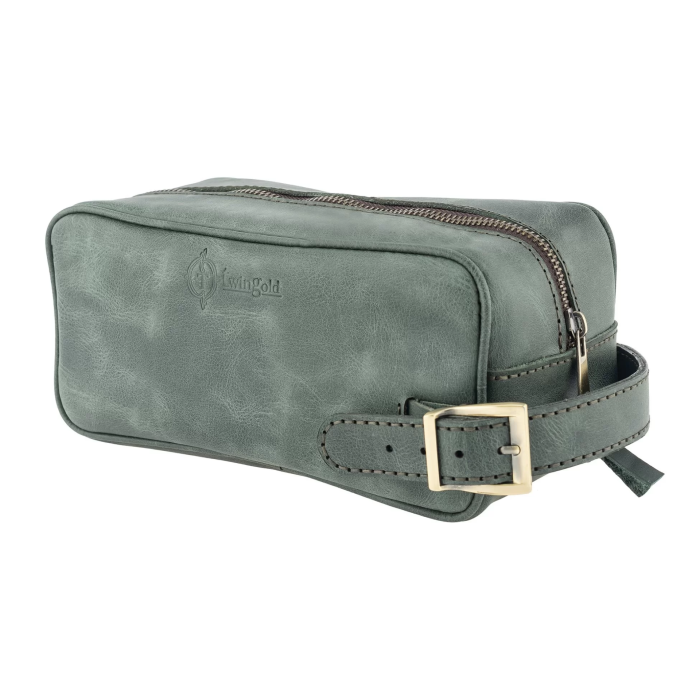 İsme Özel Dopp Kit Kişisel Bakım ve Seyahat Çantası - %100 Rainbow Deri - AC14004 - Haki