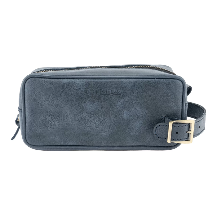 İsme Özel Dopp Kit Kişisel Bakım ve Seyahat Çantası - %100 Rainbow Deri - AC14004 - Lacivert