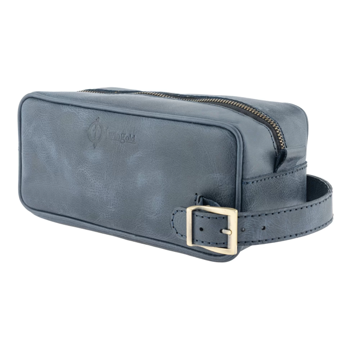 İsme Özel Dopp Kit Kişisel Bakım ve Seyahat Çantası - %100 Rainbow Deri - AC14004 - Lacivert