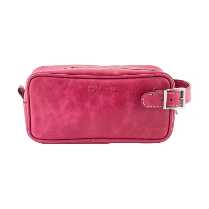 İsme Özel Dopp Kit Kişisel Bakım ve Seyahat Çantası - %100 Rainbow Deri - AC14004 - Fuşya