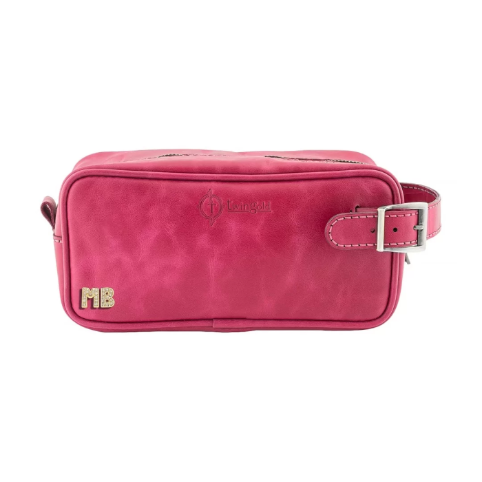 İsme Özel Dopp Kit Kişisel Bakım ve Seyahat Çantası - %100 Rainbow Deri - AC14004 - Fuşya