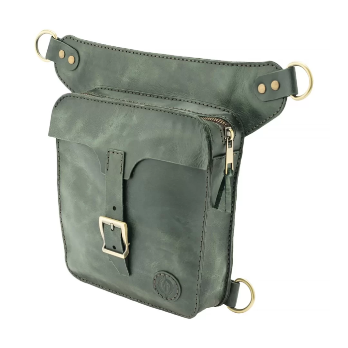 İsme Özel All in One Bel ve Bacak Çantası - %100 Deri - AC15001 - Haki