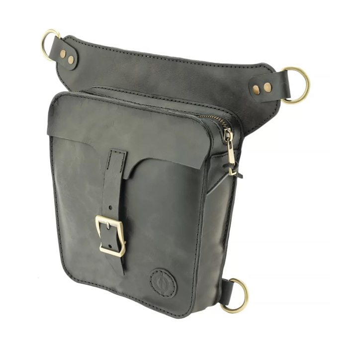 İsme Özel All in One Bel ve Bacak Çantası - %100 Deri - AC15001 - Antrasit