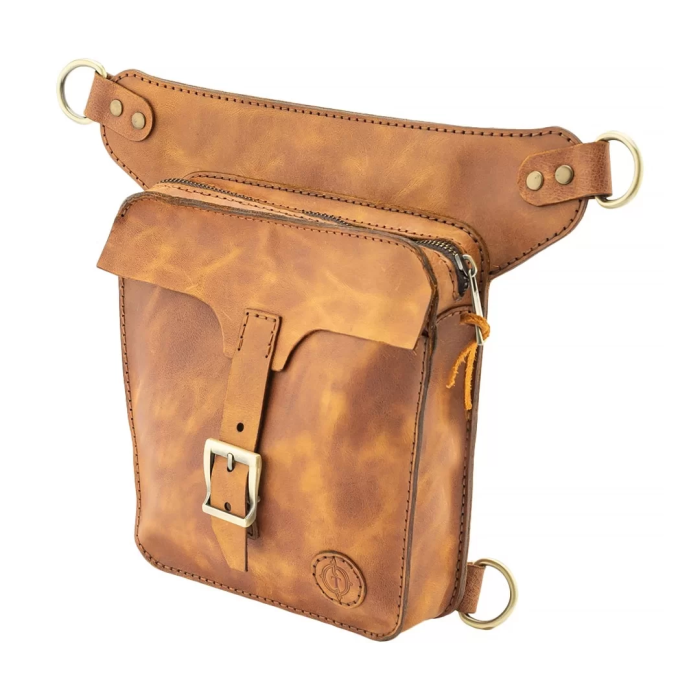 İsme Özel All in One Bel ve Bacak Çantası - %100 Deri - AC15001 - Camel