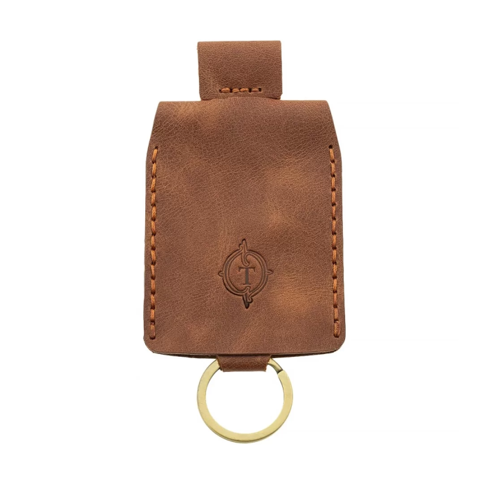 İsme Özel Çıtçıtlı Anahtarlık - % 100 Rainbow Deri - AG01001 - Kahverengi
