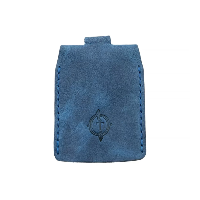 İsme Özel Çıtçıtlı Anahtarlık - % 100 Rainbow Deri - AG01001 - Saks Mavisi