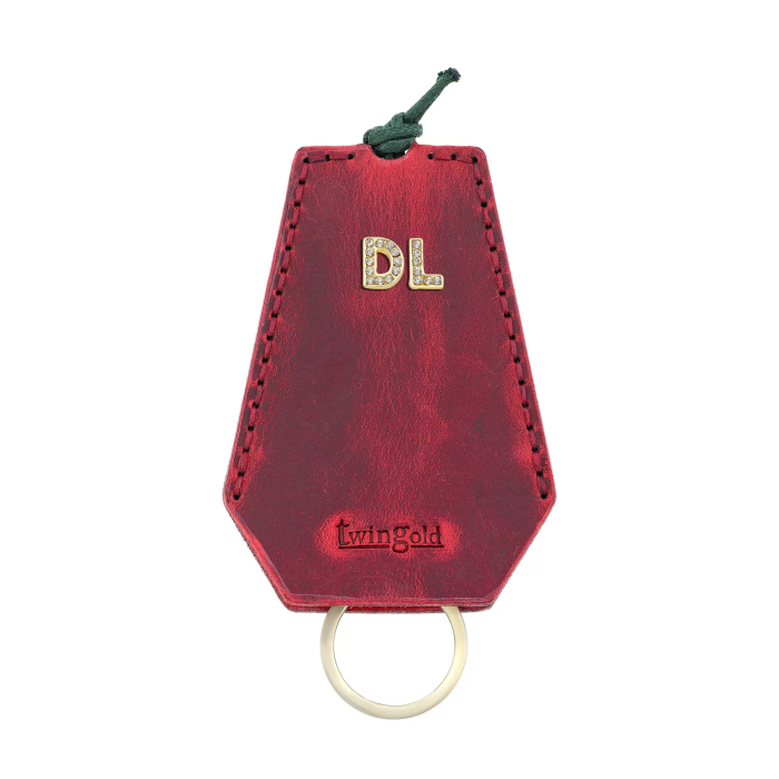 İsme Özel İpli Anahtarlık - % 100 Crazy Deri - AG01002 - Kırmızı