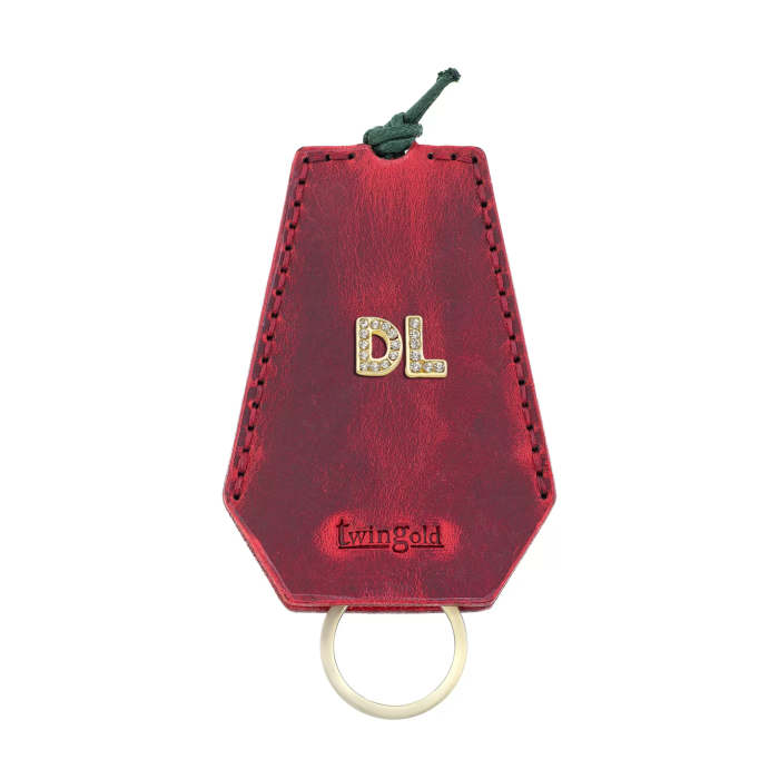 İsme Özel İpli Anahtarlık - % 100 Crazy Deri - AG01002 - Kırmızı