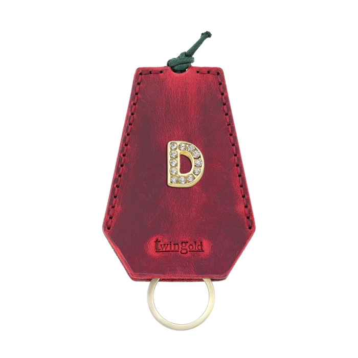 İsme Özel İpli Anahtarlık - % 100 Crazy Deri - AG01002 - Kırmızı