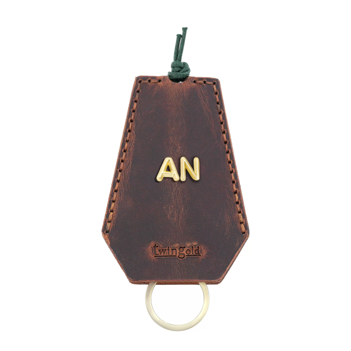 İsme Özel İpli Anahtarlık - % 100 Crazy Deri - AG01002 - Kahverengi