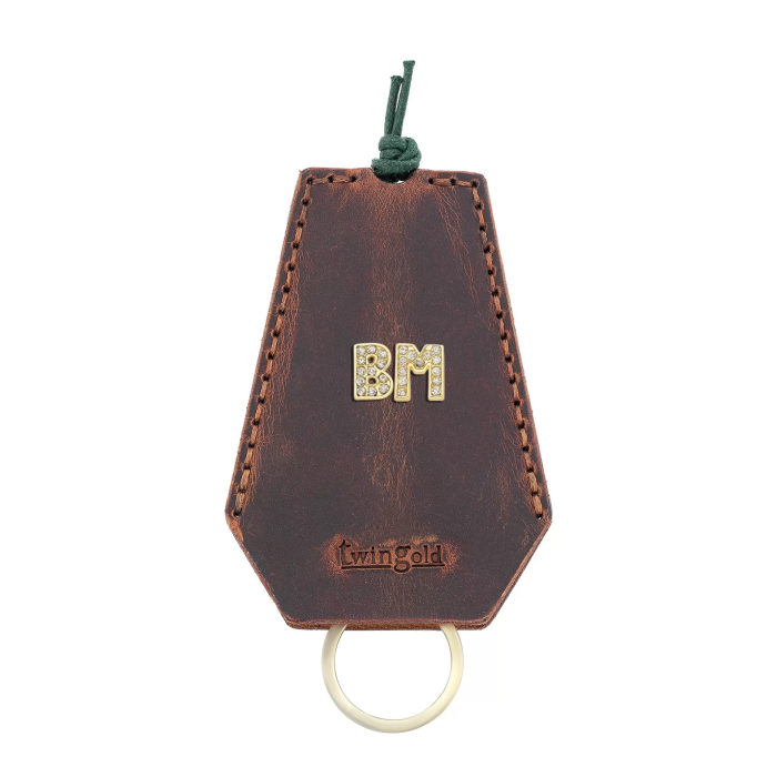İsme Özel İpli Anahtarlık - % 100 Crazy Deri - AG01002 - Kahverengi