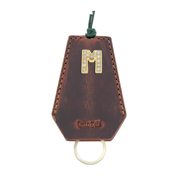 İsme Özel İpli Anahtarlık - % 100 Crazy Deri - AG01002 - Kahverengi