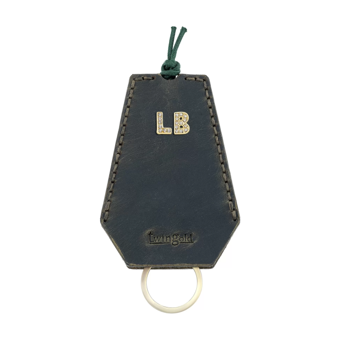 İsme Özel İpli Anahtarlık - % 100 Crazy Deri - AG01002 - Haki