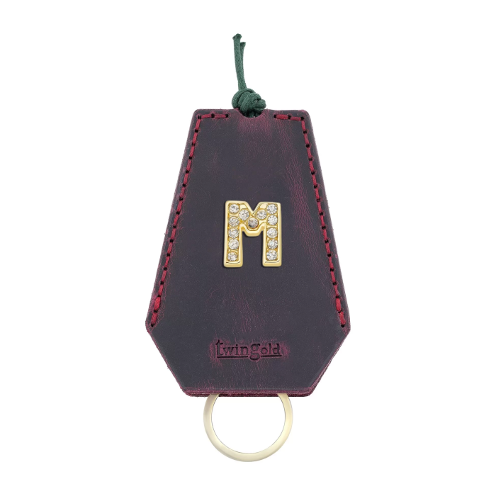 İsme Özel İpli Anahtarlık - % 100 Crazy Deri - AG01002 - Bordo