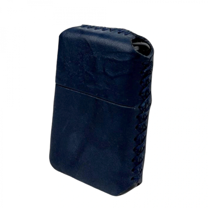 Handmade El Yapımı Hakiki Deri Zippo Modeli Çakmak - AG02001 - Lacivert