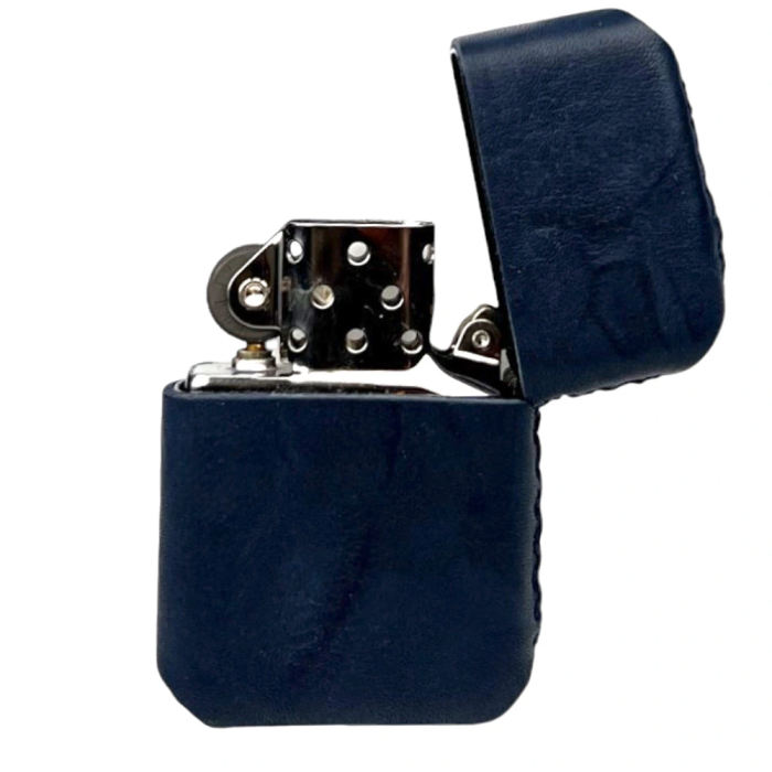 Handmade El Yapımı Hakiki Deri Zippo Modeli Çakmak - AG02001 - Lacivert