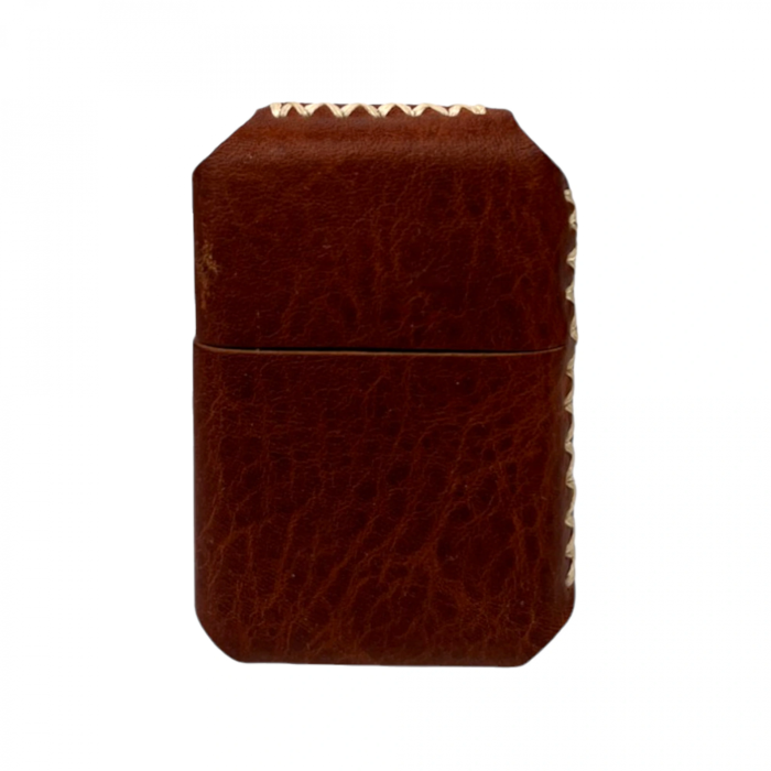 Handmade El Yapımı Hakiki Deri Zippo Modeli Çakmak - AG02001 - Tobacco