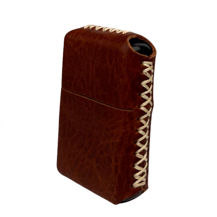 Handmade El Yapımı Hakiki Deri Zippo Modeli Çakmak - AG02001 - Tobacco