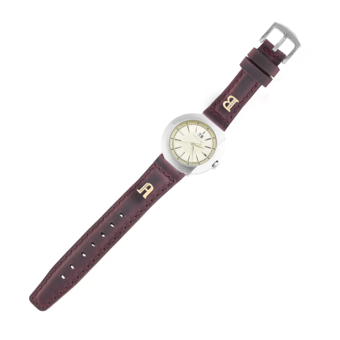 İsme Özel El Dikişli Saat Kordonu - %100 Crazy Deri - AG03002 - Bordo