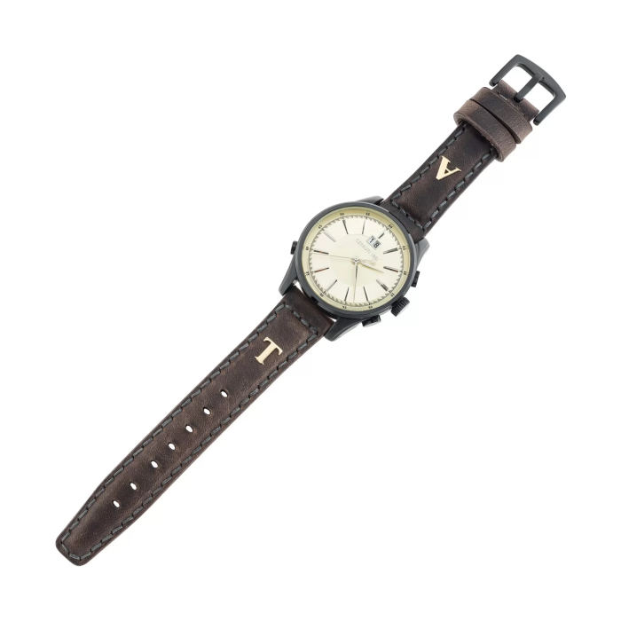 İsme Özel El Dikişli Saat Kordonu - %100 Crazy Deri - AG03002 - Antrasit