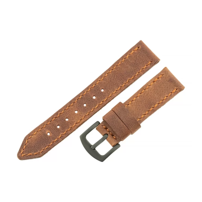 İsme Özel El Dikişli Saat Kordonu - %100 Çift Kat Deri - AG03003 - Kahverengi