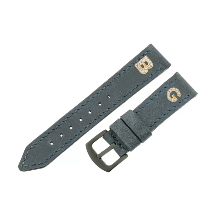 İsme Özel El Dikişli Saat Kordonu - %100 Çift Kat Deri - AG03003 - Lacivert